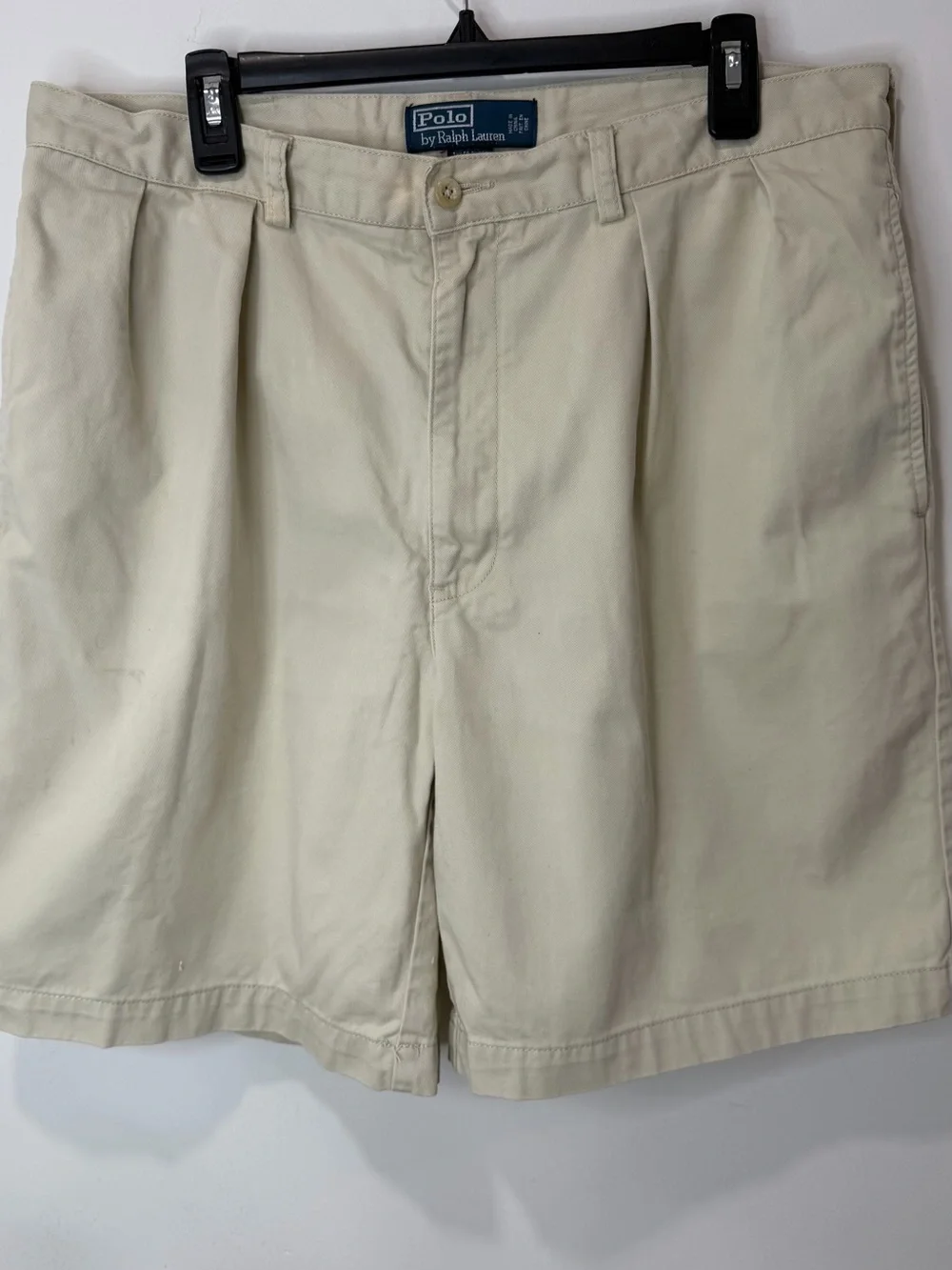 Polo Ralph Lauren Tyler Chino Shorts Men’s Beige Pleated Cotton Size 34